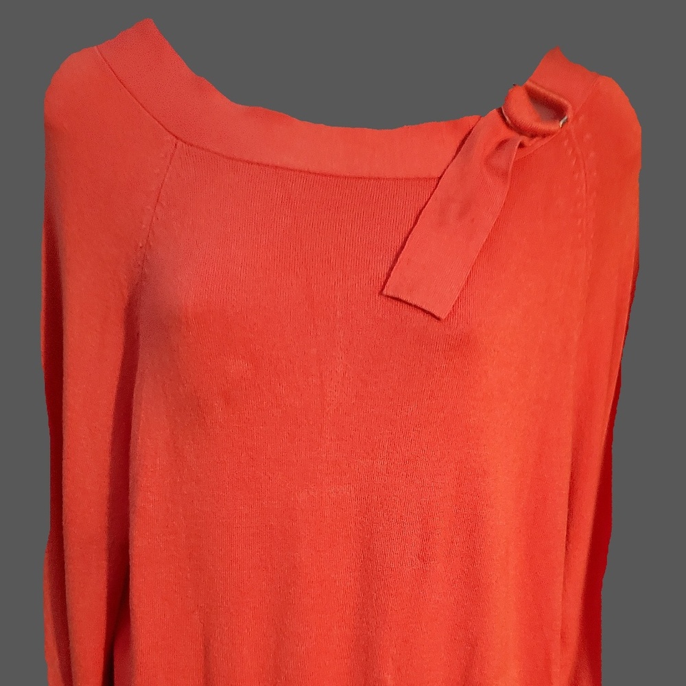 Larry Levine Women's XL Extra Soft Orange Sweater